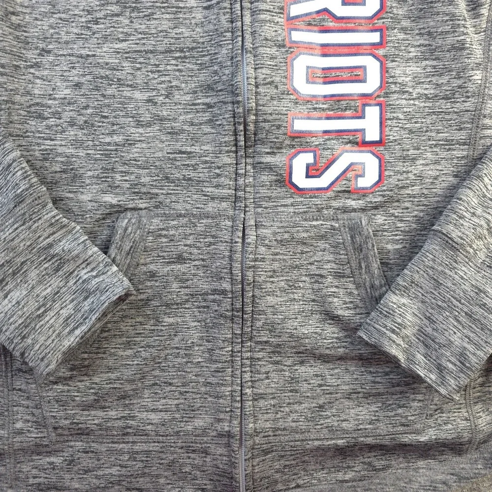 New‎ England Patriots Jacket Womens Small NFL Apparel Gray Solid Full Zip Hooded
